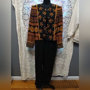 Vintage A.C. Sport 80s Baroque Jacket Pant Suit High Rise Size 8